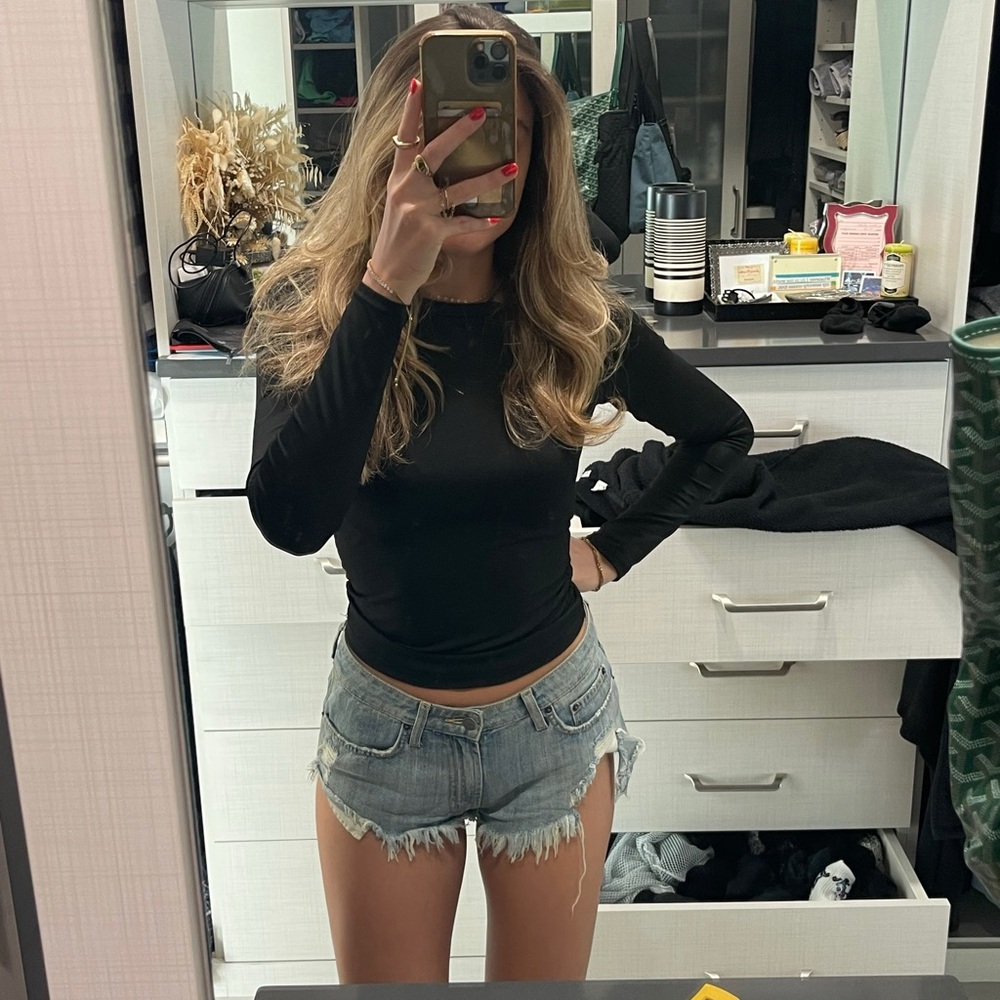 LF Carmar distressed denim shorts